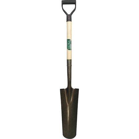 UNION TOOLS Drain Spade Shovel, 6 in W Steel Blade, 27 in L Hardwood Handle W/ D-Grip 47108